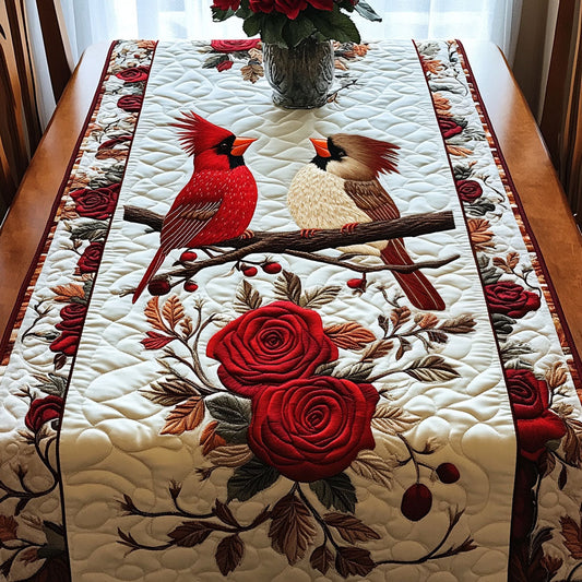 Cardinal Roses Quilted Table Runner NCU0NT2961