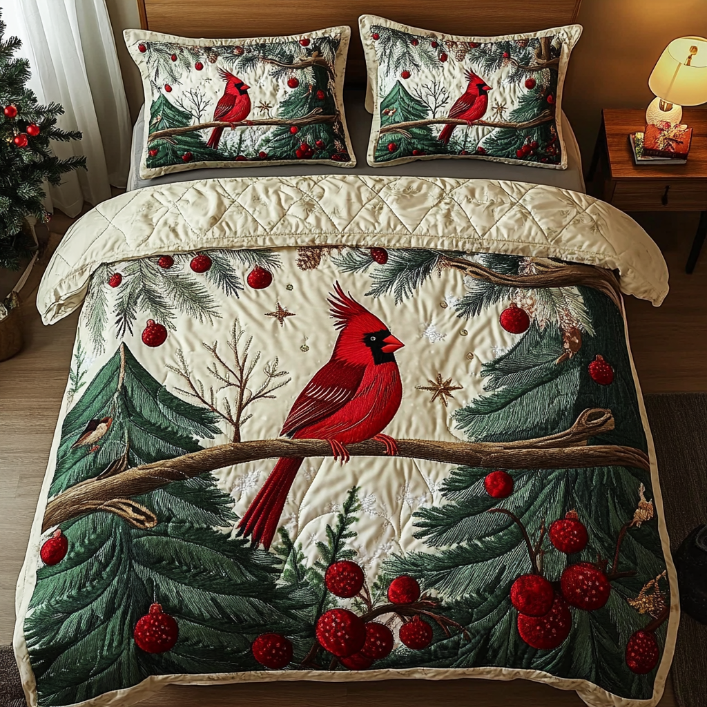 Cardinal Serenade 3-Piece Quilted Bedding Set NCU0DK3074