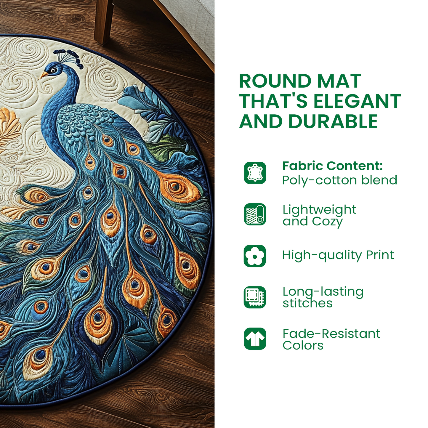 Cardinal Nest Quilted Round Mat NCU0VH007