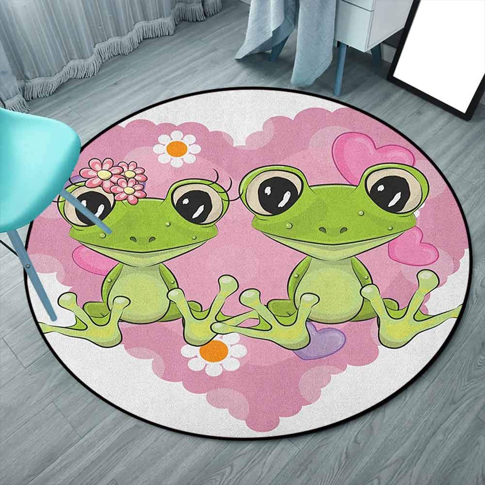 Cartoon Frogs CLG1110034C Round Area Rug