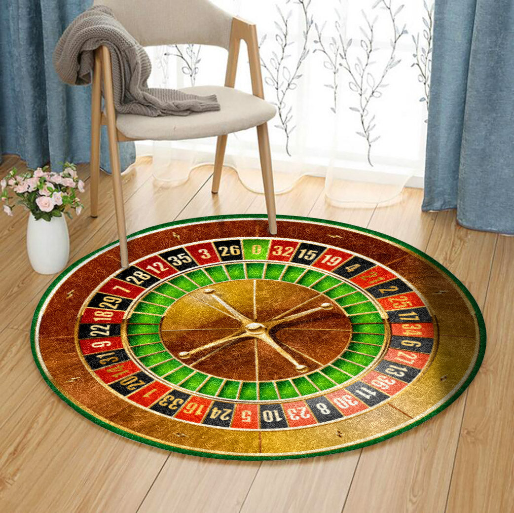 Casino Roulette Wheel TL280804TM Round Area Rug