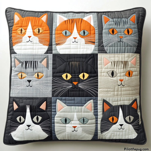 Cat TAI041124562 Quilted Pillow Case