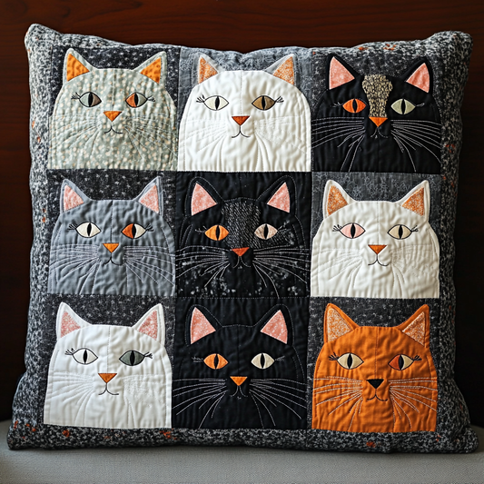 Cat TAI041124566 Quilted Pillow Case