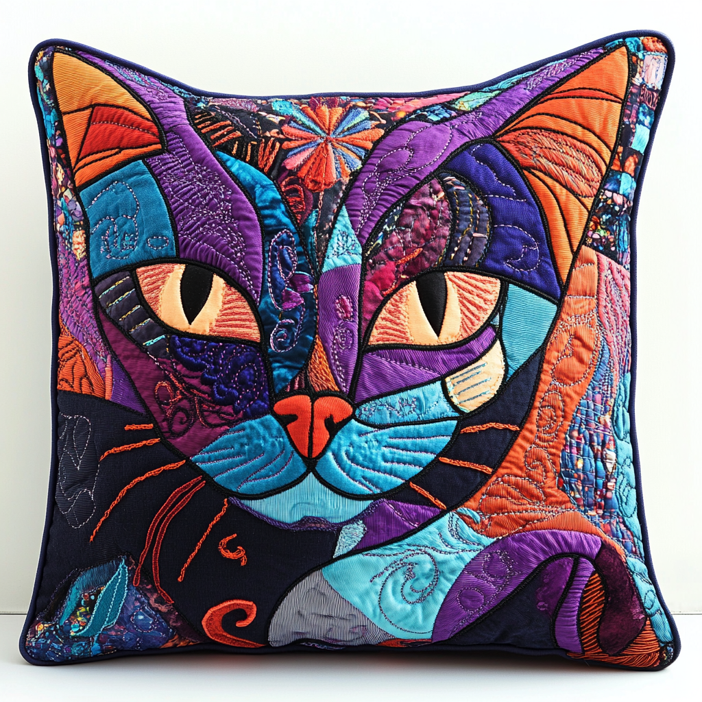 Cat TAI061124246 Quilted Pillow Case