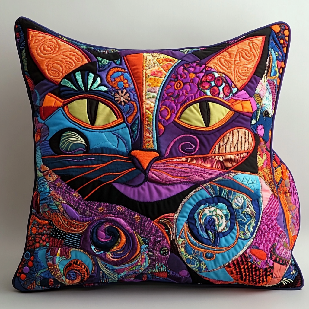 Cat TAI061124248 Quilted Pillow Case