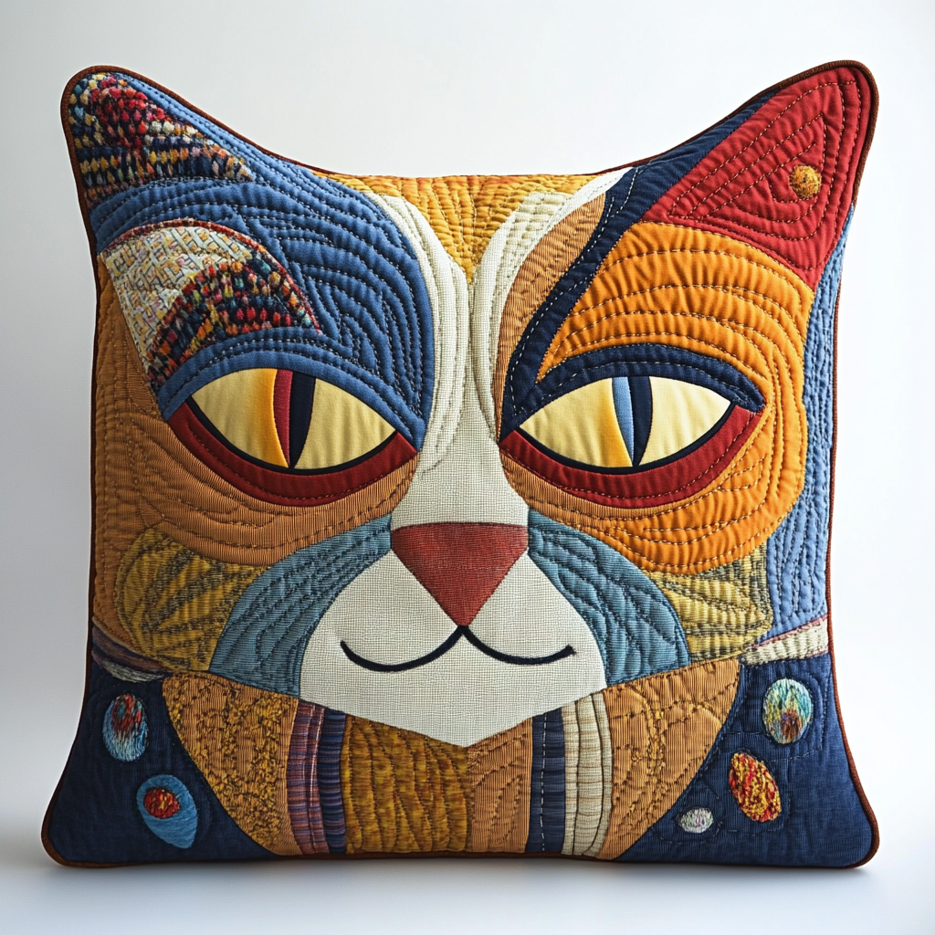 Cat TAI061124254 Quilted Pillow Case