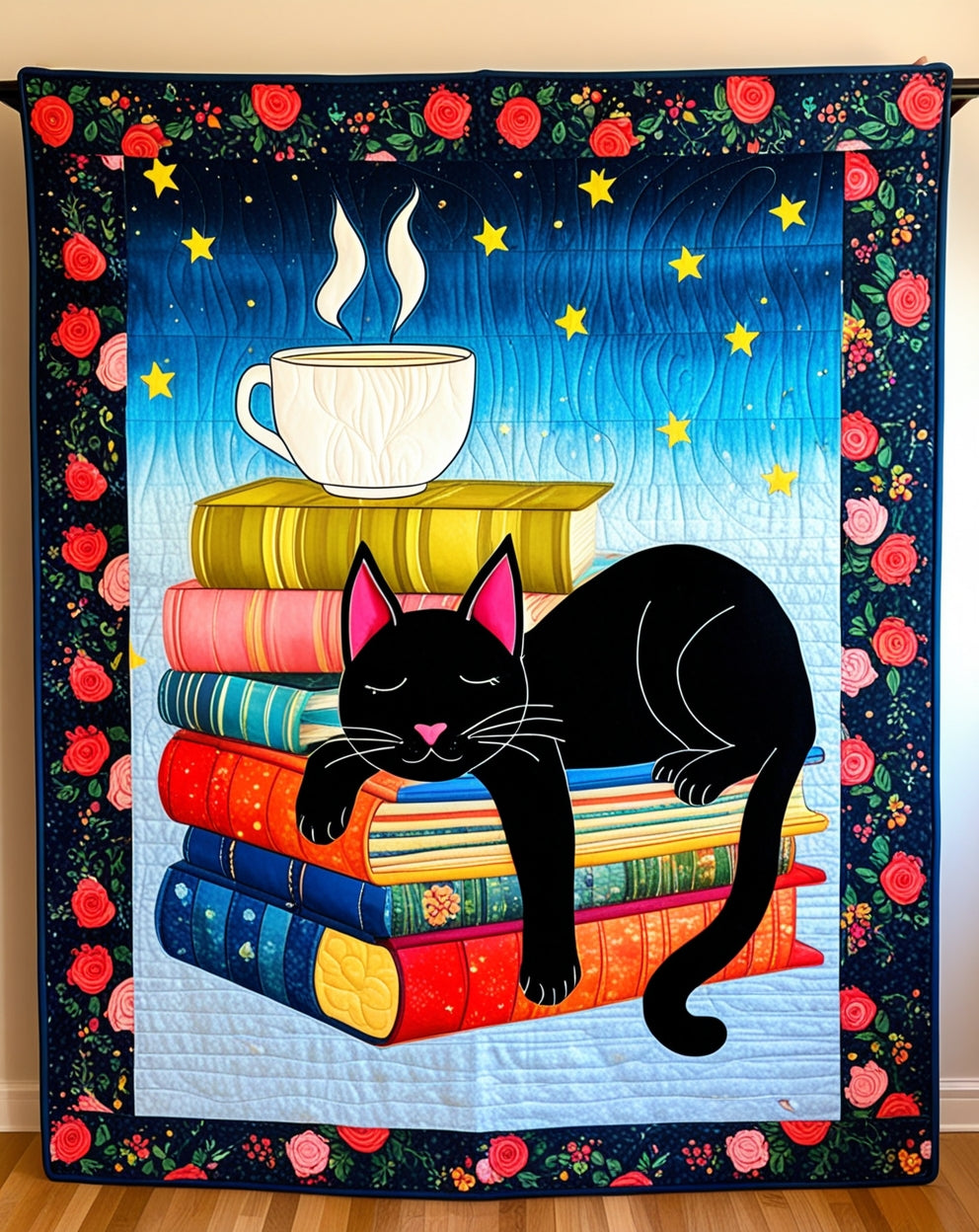 Cat With Book NTA281024213 Quilt Blanket