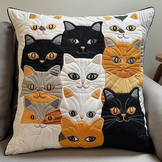 Cat Cuddle Chaos Quilted Pillow Case NCU0TL088