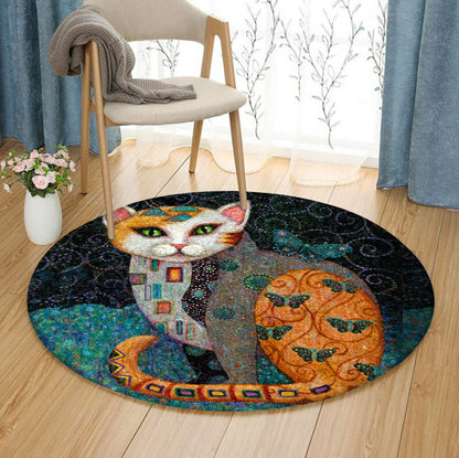 Cat BL090817 Round Area Rug