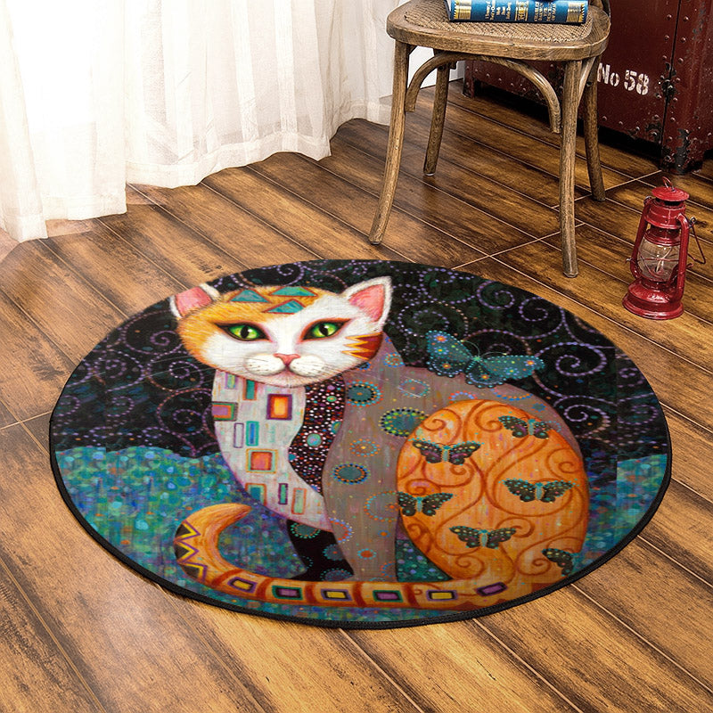 Cat BL090817 Round Area Rug