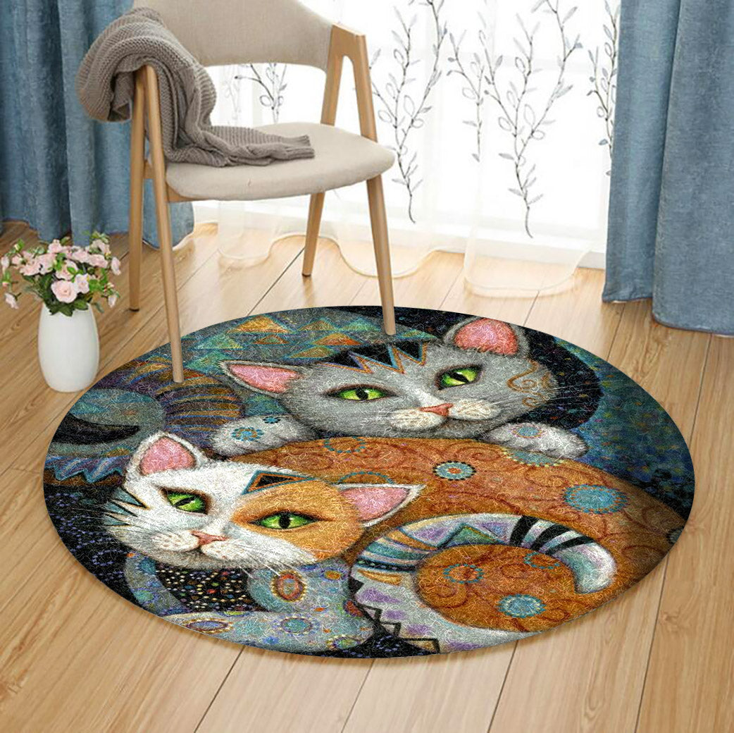 Cat BL090818 Round Area Rug