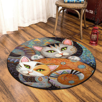 Cat BL090818 Round Area Rug