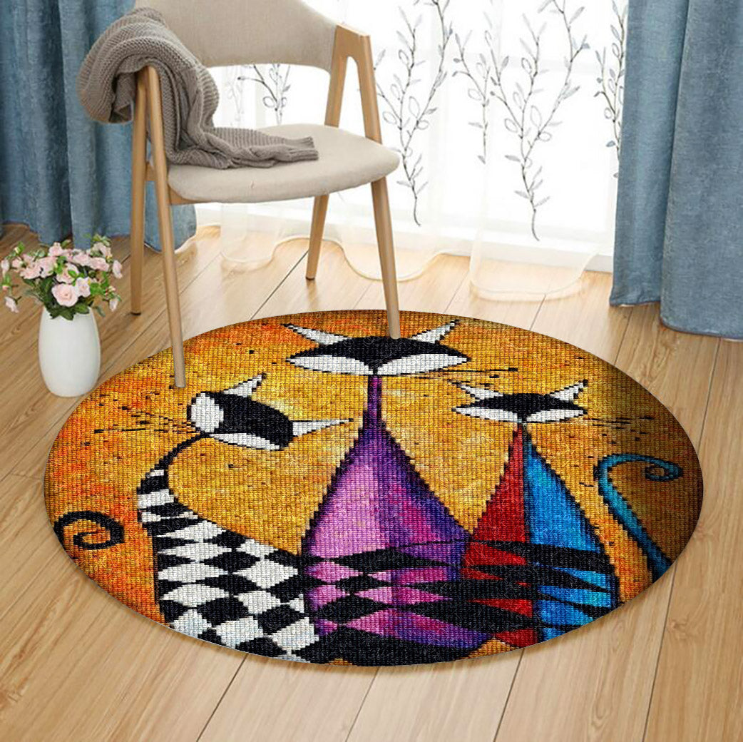 Cat DP190806RR Round Area Rug