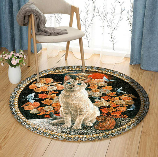 Cat HM030918TM Round Area Rug