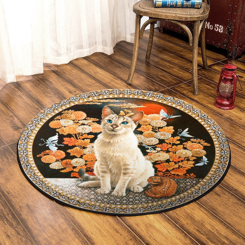 Cat HM030918TM Round Area Rug