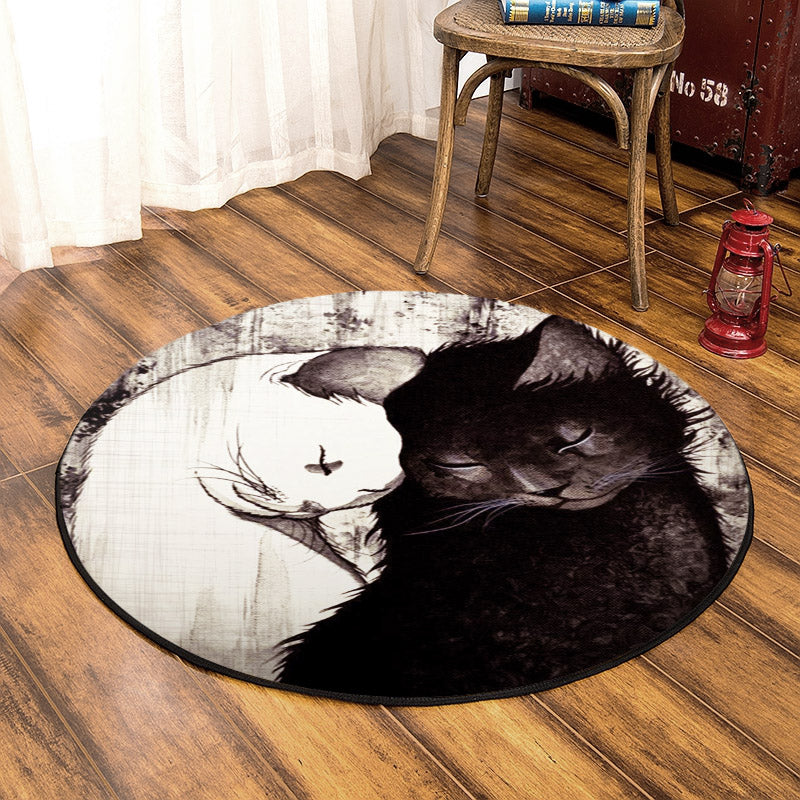 Cat HM130807TM Round Area Rug