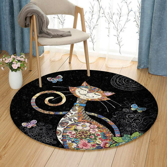 Cat HM140910TM Round Area Rug