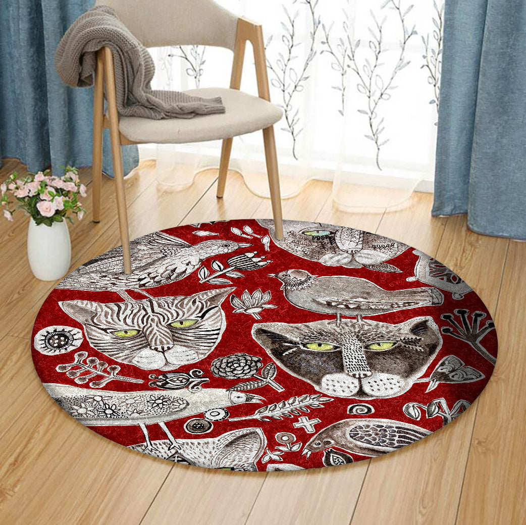 Cat HM160908TM Round Area Rug