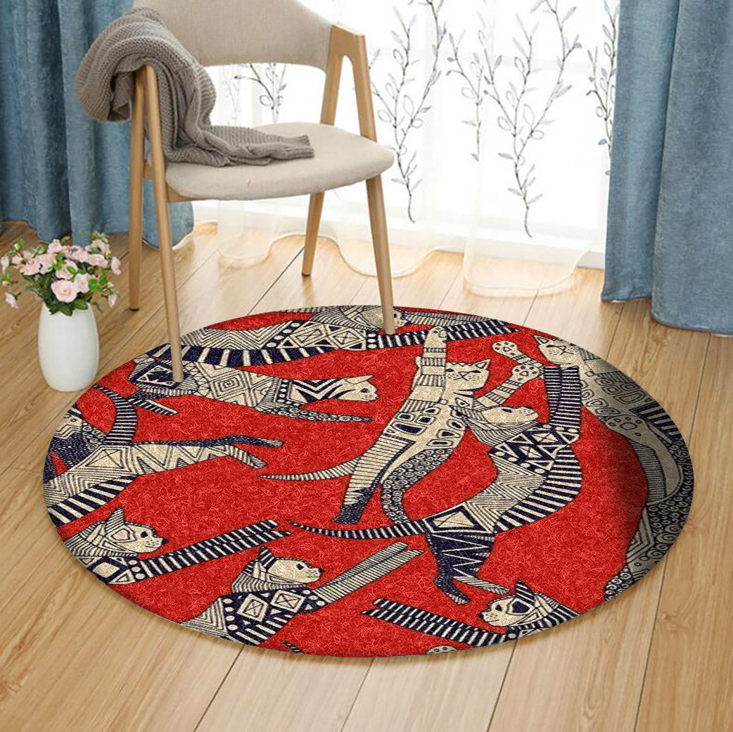 Cat HM240914TM Round Area Rug