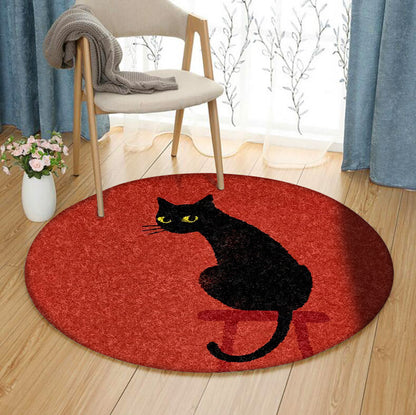 Cat HT190805TM Round Area Rug