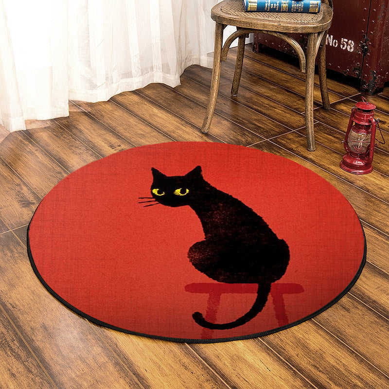 Cat HT190805TM Round Area Rug