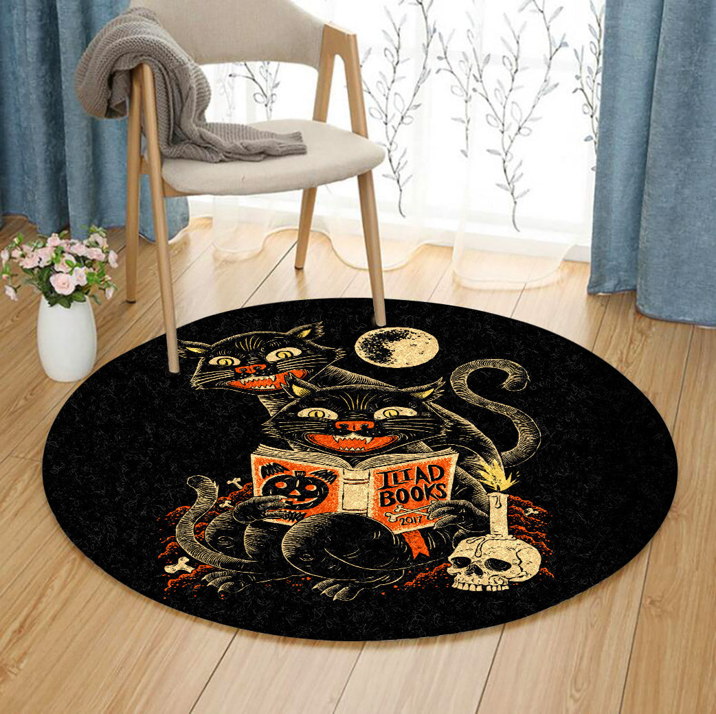 Cat Halloween QN020806A Round Area Rug