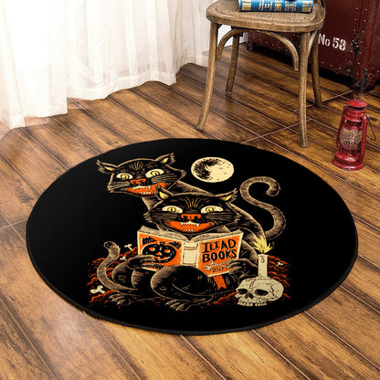 Cat Halloween QN020806A Round Area Rug