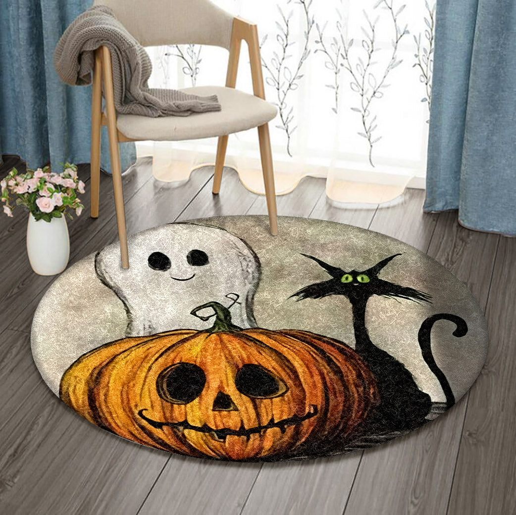 Cat Halloween VD250914RR Round Area Rug