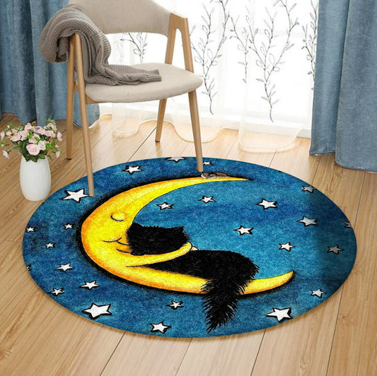 Cat Moon HM080808 Round Area Rug