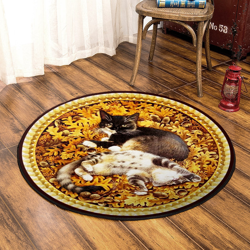 Cat TL240805TM Round Area Rug