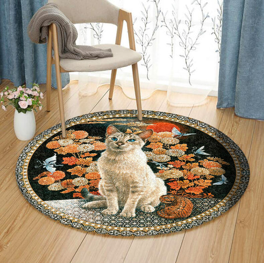 Cat TN310717T Round Area Rug