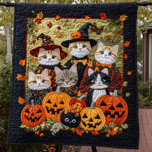 Cat Coven Halloween Quilted Blanket NCU0TH1518