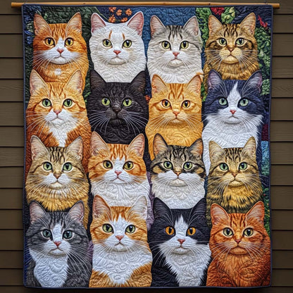 Cat Portraits Quilted Blanket NCU0NT971