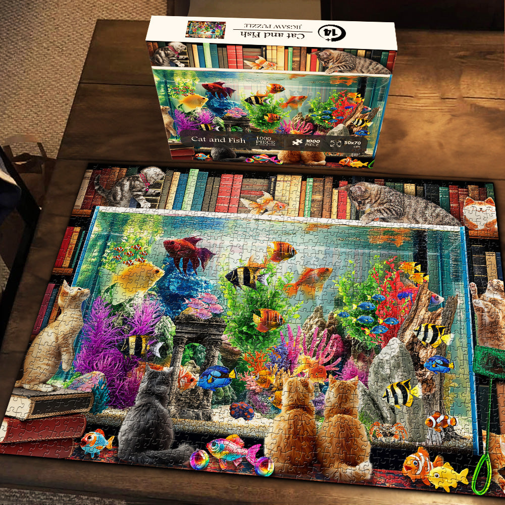 Cat and Fish Jigsaw Puzzle 1000 Pieces