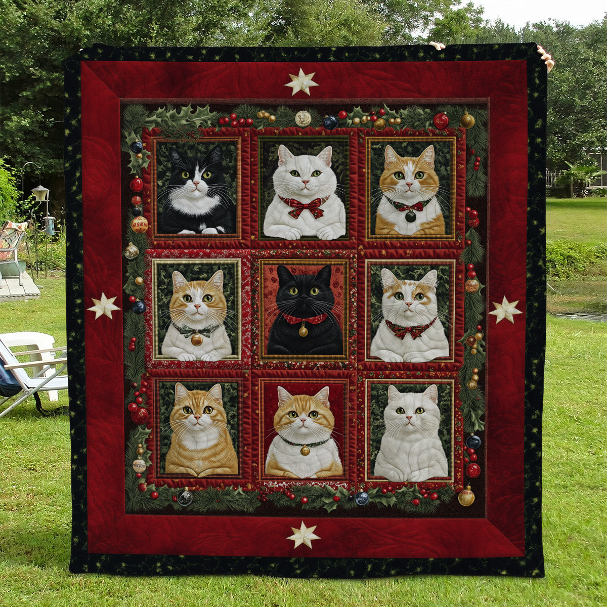 Catmas Celebration Quilted Blanket NCU0TL1693