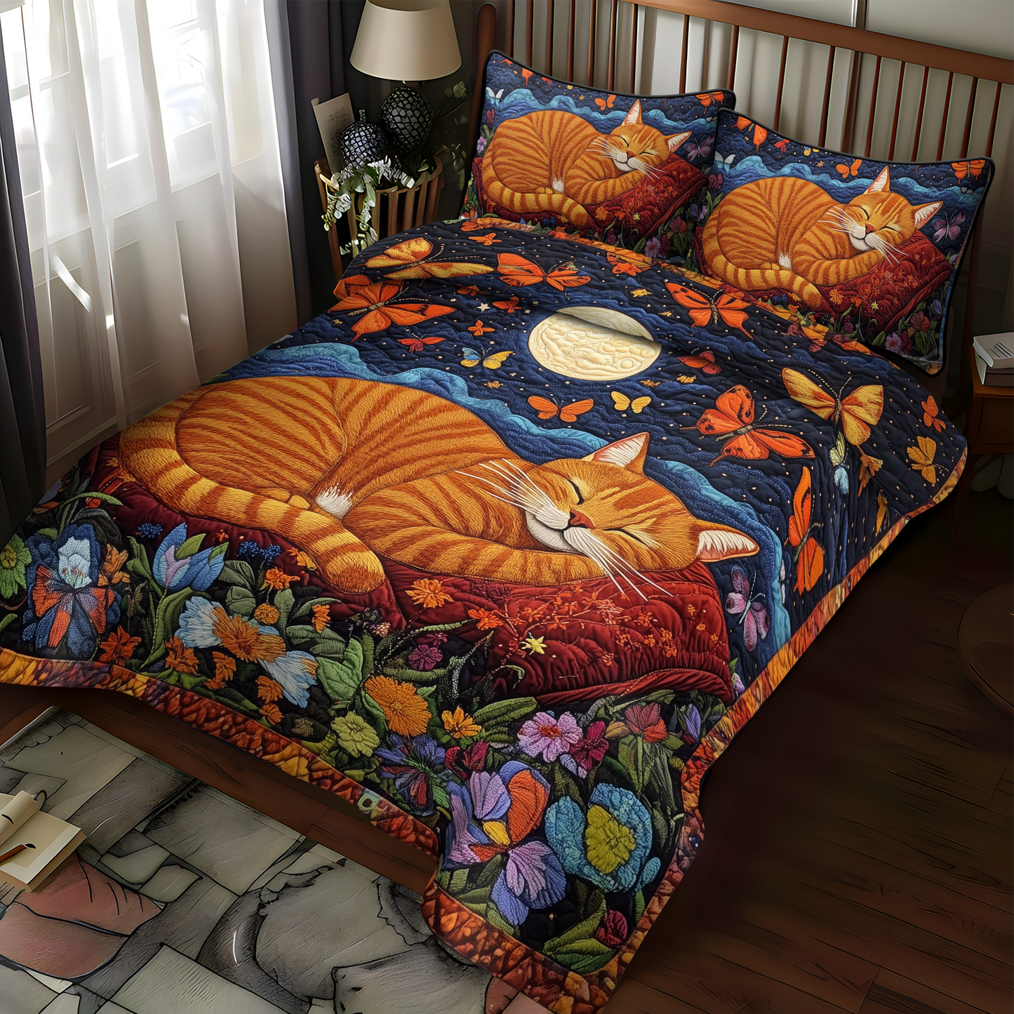 Catnap Haven 3-Piece Quilted Bedding Set NCU0DK1620