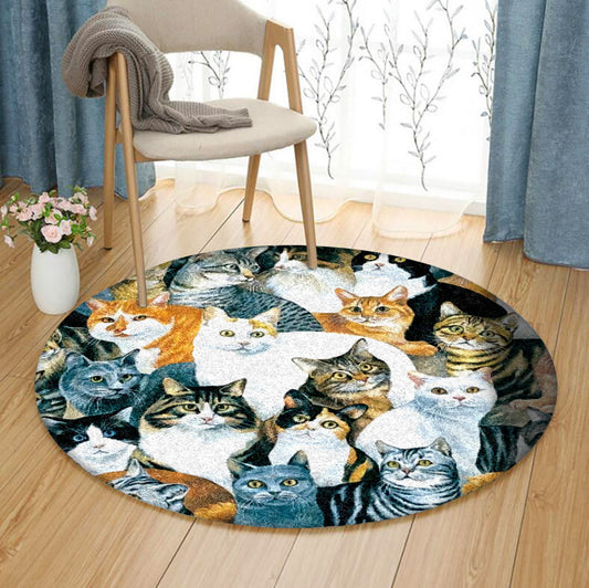 Cats DN3112026RR Round Area Rug