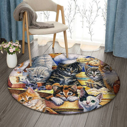 Cats VD0410007RR Round Area Rug