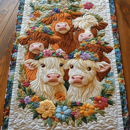 Cattle Charm Quilted Table Runner NCU0VH1828