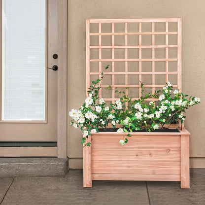 Natural Cedar Planter Box with Trellis