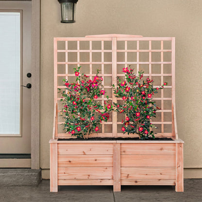 Natural Cedar Planter Box with Trellis