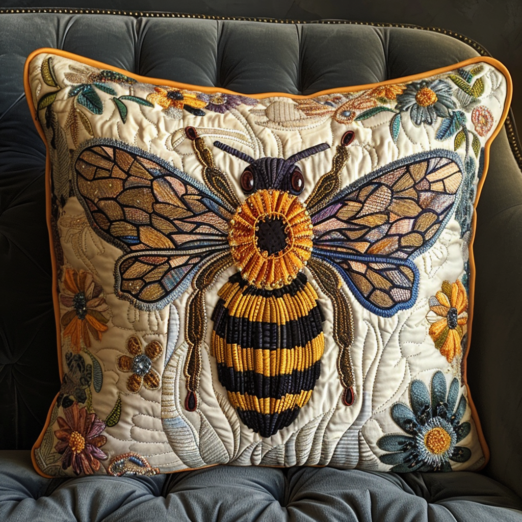 Bee Quilted Pillow Case NCU0VT21