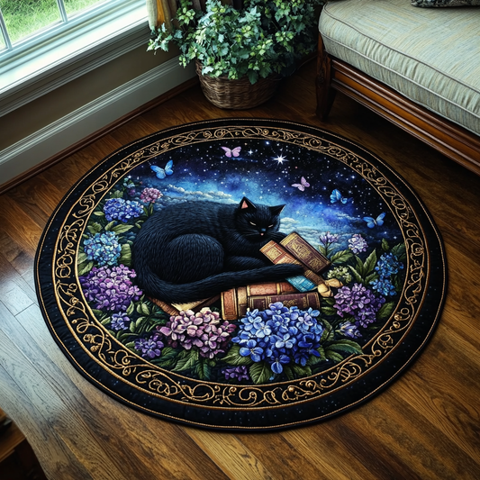 Celestial Catnap Quilted Round Mat NCU0DV2574