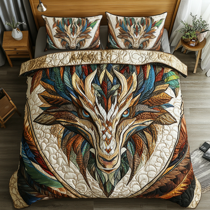 Celestial Dragon 3-Piece Quilted Bedding Set NCU0DK2476