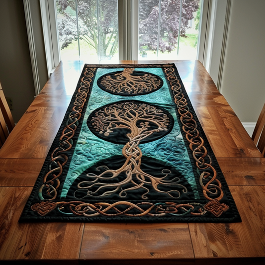 Celtic Twilight Tree Quilted Table Runner NCU0TH458