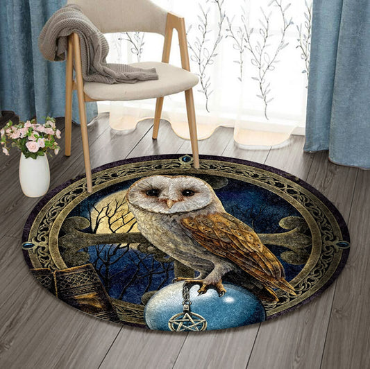 Celtic Owl DD250919RR Round Area Rug