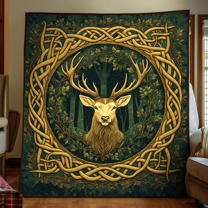 Celtic Deer Enchantment Quilted Blanket NCU0TL2305