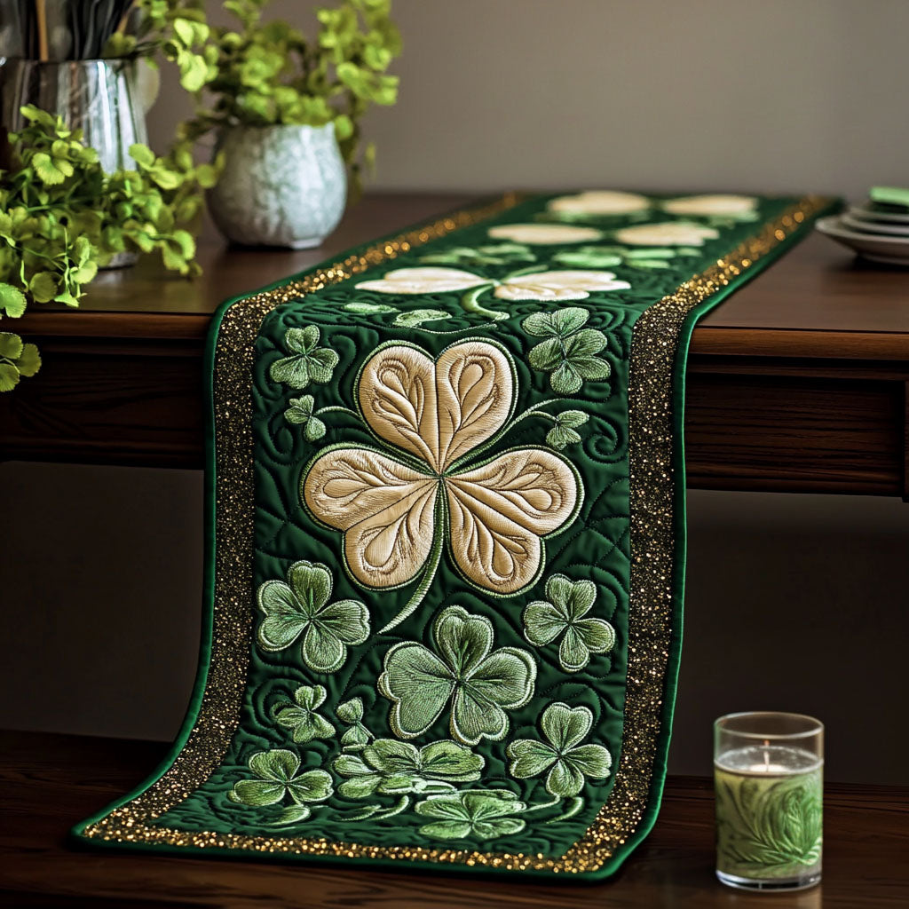 Celtic Green Quilted Table Runner NCU0PT3023