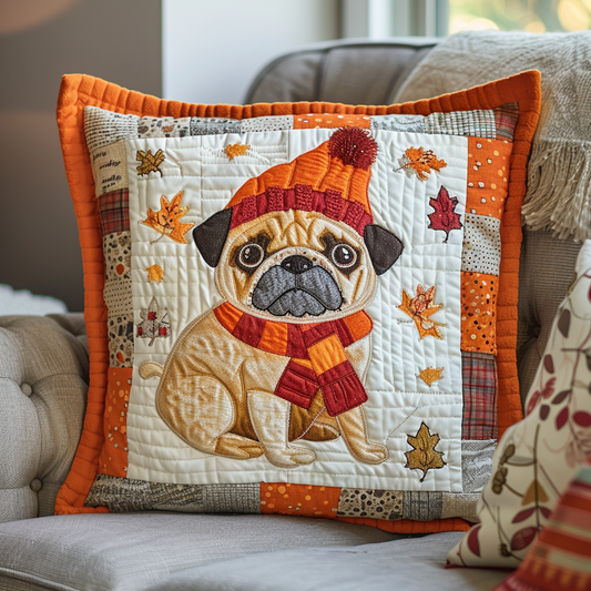 Charming Pug Quilted Pillow Case NCU0VL084