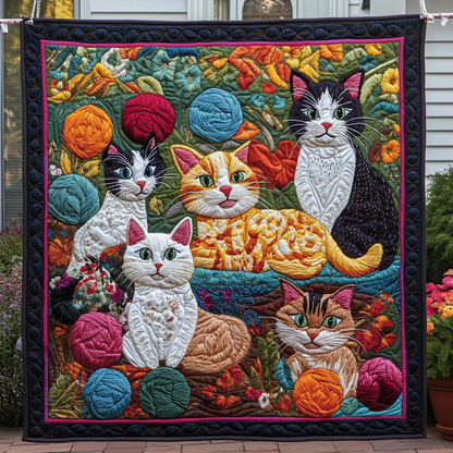 Charming Cat Quilted Blanket NCU0PD595